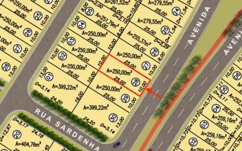 Lote/Terreno à venda, 250m² no Jardins Parma, Senador Canedo