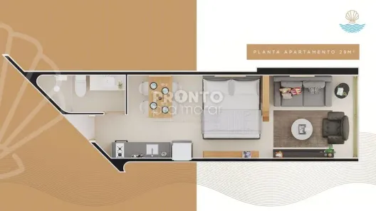 Flat com 1 Quarto à venda, 40m² no Centro, Ipojuca