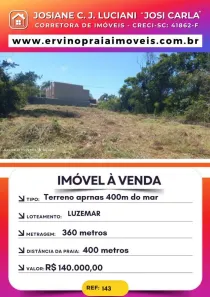 Lote/Terreno à venda, 360m² no Praia do Ervino, São Francisco do Sul