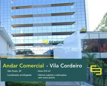 Imóvel Comercial para alugar, 310m² no Vila Cordeiro, São Paulo