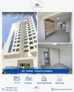 Apartamento com 2 Quartos para alugar, 77m² no Calhau, São Luís