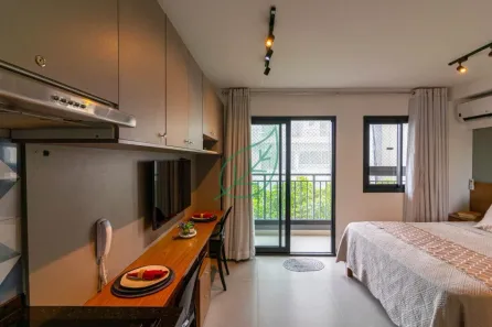 Apartamento com 1 Quarto para alugar, 27m² no Indianópolis, São Paulo