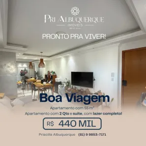 Apartamento com 2 Quartos à venda, 55m² no Boa Viagem, Recife