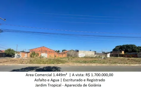 Lote/Terreno à venda, 1449m² no Jardim Tropical, Aparecida de Goiânia