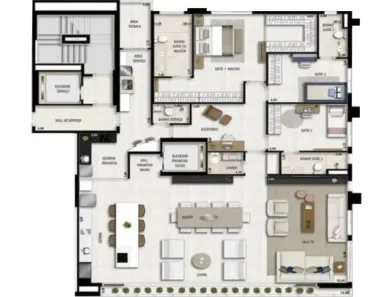 Apartamento com 3 Quartos à venda, 220m² no Setor Marista, Goiânia
