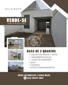Casa com 3 Quartos à venda, 180m² no , Hidrolândia