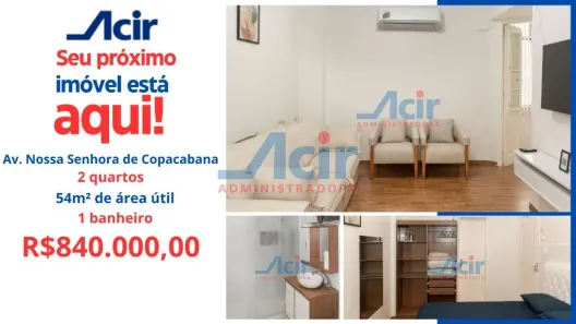 Apartamento com 2 Quartos à venda, 53m² no Copacabana, Rio de Janeiro