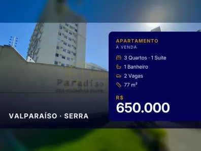 Apartamento com 3 Quartos à venda, 77m² no Valparaíso, Serra