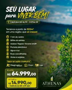 Lote/Terreno à venda, 500m² no Jardim Monte Verde (Caucaia do Alto), Cotia