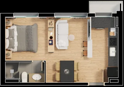 Apartamento com 1 Quarto à venda, 34m² no Floresta, Porto Alegre