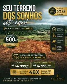 Lote/Terreno à venda, 500m² no Centro (Caucaia do Alto), Cotia