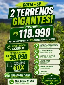 Lote/Terreno à venda, 1000m² no Jardim Haras Bela Vista, Vargem Grande Paulista