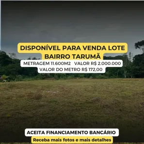 Lote/Terreno à venda, 11600m² no Tarumã-Açu, Manaus