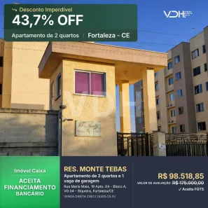 Apartamento com 2 Quartos à venda, 44m² no Siqueira, Fortaleza