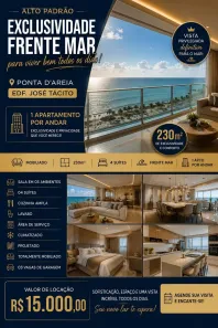 Apartamento com 4 Quartos para alugar, 230m² no Ponta D'Areia, São Luís
