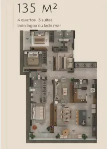 Apartamento com 4 Quartos à venda, 135m² no Ponta D'Areia, São Luís