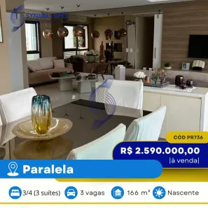 Apartamento com 3 Quartos à venda, 166m² no Patamares, Salvador