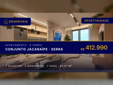 Apartamento com 3 Quartos à venda, 65m² no Conjunto Jacaraípe, Serra