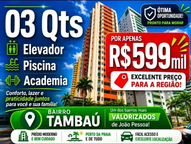 Apartamento com 3 Quartos à venda, 66m² no Tambaú, João Pessoa