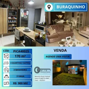Casa com 4 Quartos à venda, 170m² no Buraquinho, Lauro de Freitas
