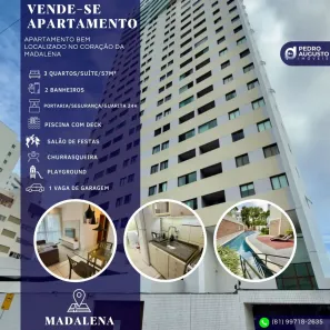 Apartamento com 3 Quartos à venda, 57m² no Madalena, Recife