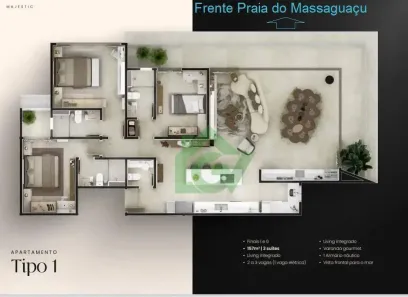 Apartamento com 3 Quartos à venda, 157m² no Jardim do Sol, Caraguatatuba