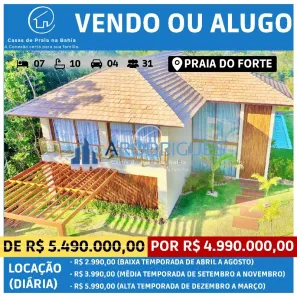 Casa de Condomínio com 7 Quartos à venda, 439m² no , Mata de São João