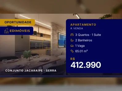 Apartamento com 3 Quartos à venda, 65m² no Conjunto Jacaraípe, Serra