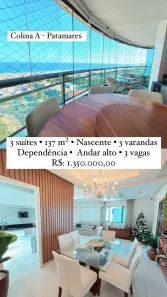 Apartamento com 3 Quartos à venda, 137m² no Patamares, Salvador