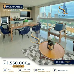 Apartamento com 3 Quartos à venda, 155m² no Patamares, Salvador