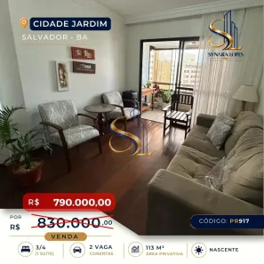 Apartamento com 3 Quartos à venda, 113m² no Candeal, Salvador