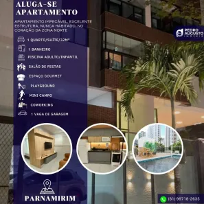 Apartamento com 1 Quarto para alugar, 32m² no Parnamirim, Recife