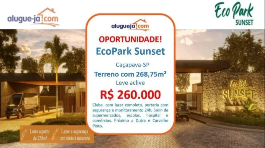 Lote/Terreno à venda, 269m² no Condomínio Residencial Ecopark Bourbon, Caçapava