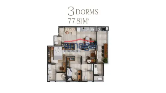 Apartamento com 3 Quartos à venda, 78m² no Jardim Pereira do Amparo, Jacareí