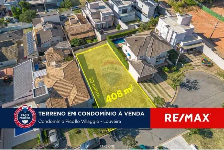 Lote/Terreno à venda, 408m² no Picollo Villaggio, Louveira