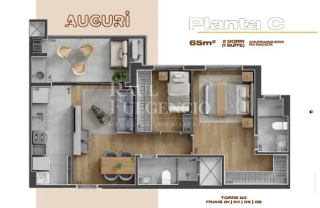 Apartamento com 2 Quartos à venda, 65m² no Gleba Fazenda Palhano, Londrina