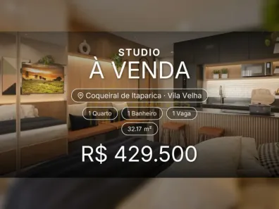 Apartamento com 1 Quarto à venda, 32m² no Coqueiral de Itaparica, Vila Velha