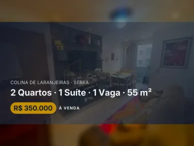 Apartamento com 2 Quartos à venda, 55m² no Colina de Laranjeiras, Serra