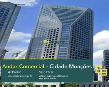 Sala Comercial para alugar, 1009m² no Brooklin Paulista, São Paulo