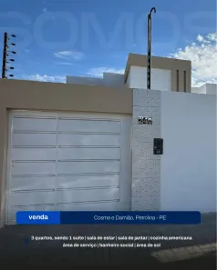 Casa com 3 Quartos à venda, 70m² no Cosme e Damião, Petrolina