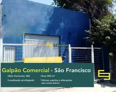 Galpão/Depósito/Armazém para alugar, 500m² no São Francisco, Belo Horizonte