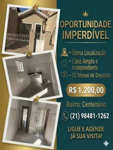 Casa com 1 Quarto para alugar, 60m² no Vila Centenário, Duque de Caxias