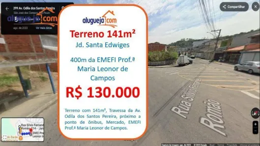 Lote/Terreno à venda, 141m² no Loteamento Santa Edwiges, São José dos Campos