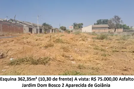 Lote/Terreno à venda, 362m² no Jardim Dom Bosco, Aparecida de Goiânia