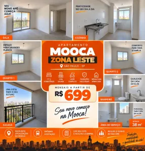 Apartamento com 2 Quartos à venda, 46m² no Mooca, São Paulo