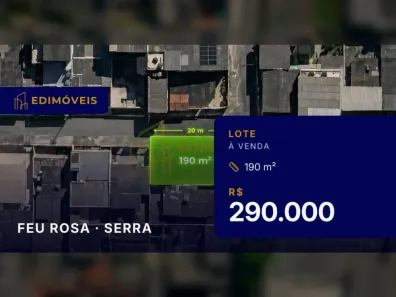 Lote/Terreno à venda, 190m² no Feu Rosa, Serra