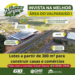 Lote/Terreno à venda, 300m² no Rio das Pedras, Valparaíso de Goiás