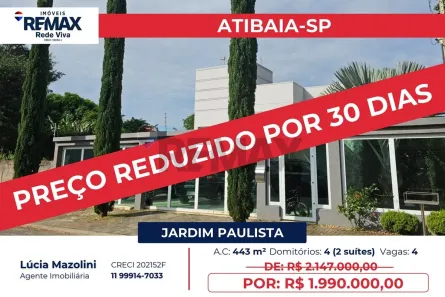 Casa com 4 Quartos à venda, 443m² no Jardim Paulista, Atibaia