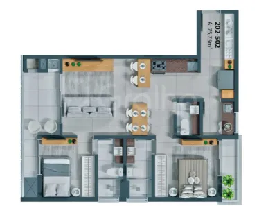 Apartamento com 2 Quartos à venda, 75m² no Jurerê, Florianópolis