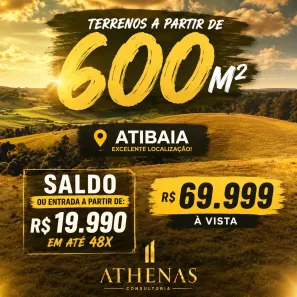 Lote/Terreno à venda, 600m² no Jardim Brasil, Atibaia